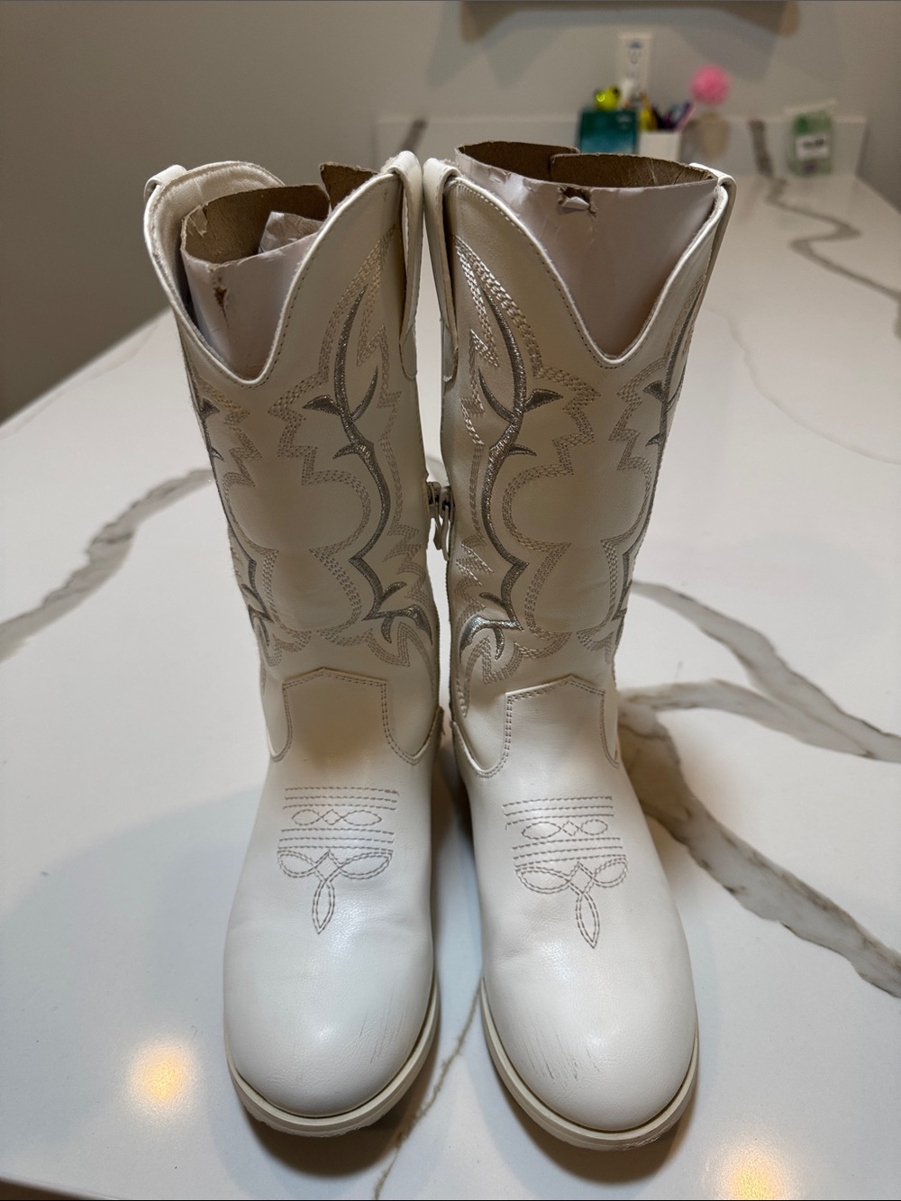 ILV White Girls Western Cowboy Cowgirl Boots size 3
